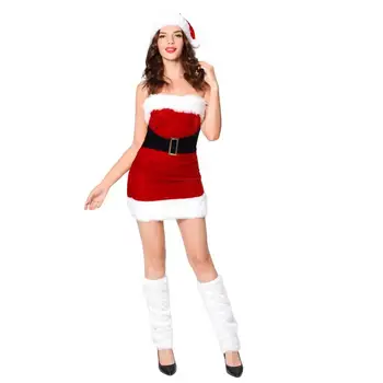 Sexy Kalėdos Apranga Moterims | Santa Dress Nustatyti Šalis Suknelės | Suknelės, Kostiumų Santa Kalėdų Suknelė su Skrybėle & Snukio Apima